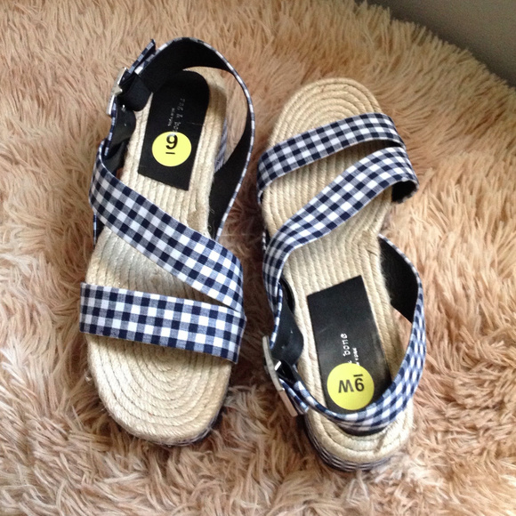 New Rag & Bone Megan Gingham Fabric Espadrilles - Picture 6 of 8